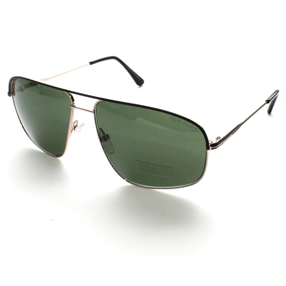 Tom Ford Accessories - TOM FORD JUSTIN TF467 467 BLACK-GOLD/ GREEN 02N SU